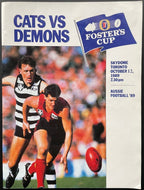 1989 Fosters Cup AFL Game Program Geelong Cats Melbourne Demons SkyDome