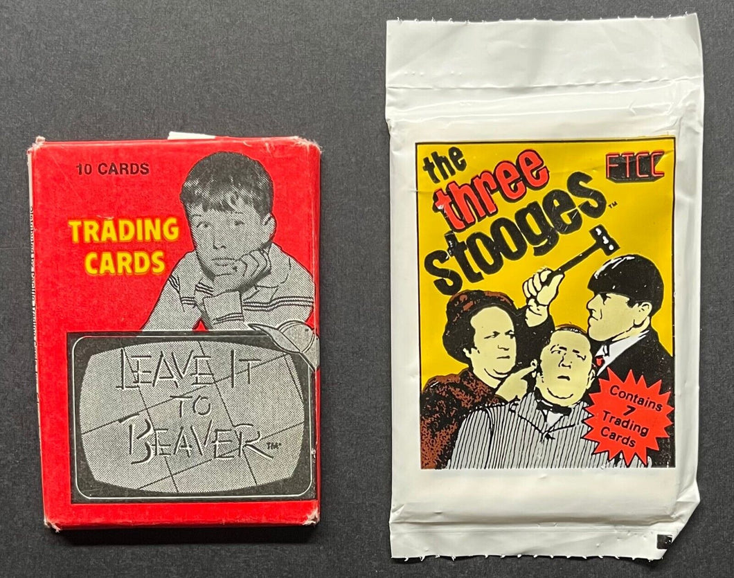 2 Sealed Pacific Trading Card Packs 1983 Leave It To Beaver + 1985 Three Stooges