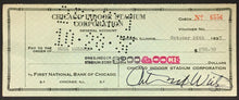 Load image into Gallery viewer, 1937 Chicago Stadium Signed Cheque Check Arthur Wirtz Owner NHL Blackhawks Vtg
