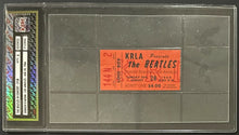 Load image into Gallery viewer, 1966 Dodger Stadium Beatles Slabbed Concert Ticket Orange Authenticated iCert
