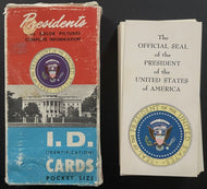 1962 US Presidents I.D. Card Set + 1964 Kennedy + Johnson Identification Cards