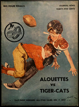 Load image into Gallery viewer, 1957 CFL Football Big Four Finals Program Hamilton Tiger Cats Montreal Alouettes
