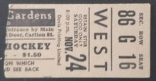 Load image into Gallery viewer, 1962 Maple Leaf Gardens Hockey Ticket Stub Toronto Maple Leafs New York Rangers
