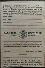 Load image into Gallery viewer, 1934 Babe Ruth Boys Club Members Pin + Unused Contest Coupon VTG MLB Baseball
