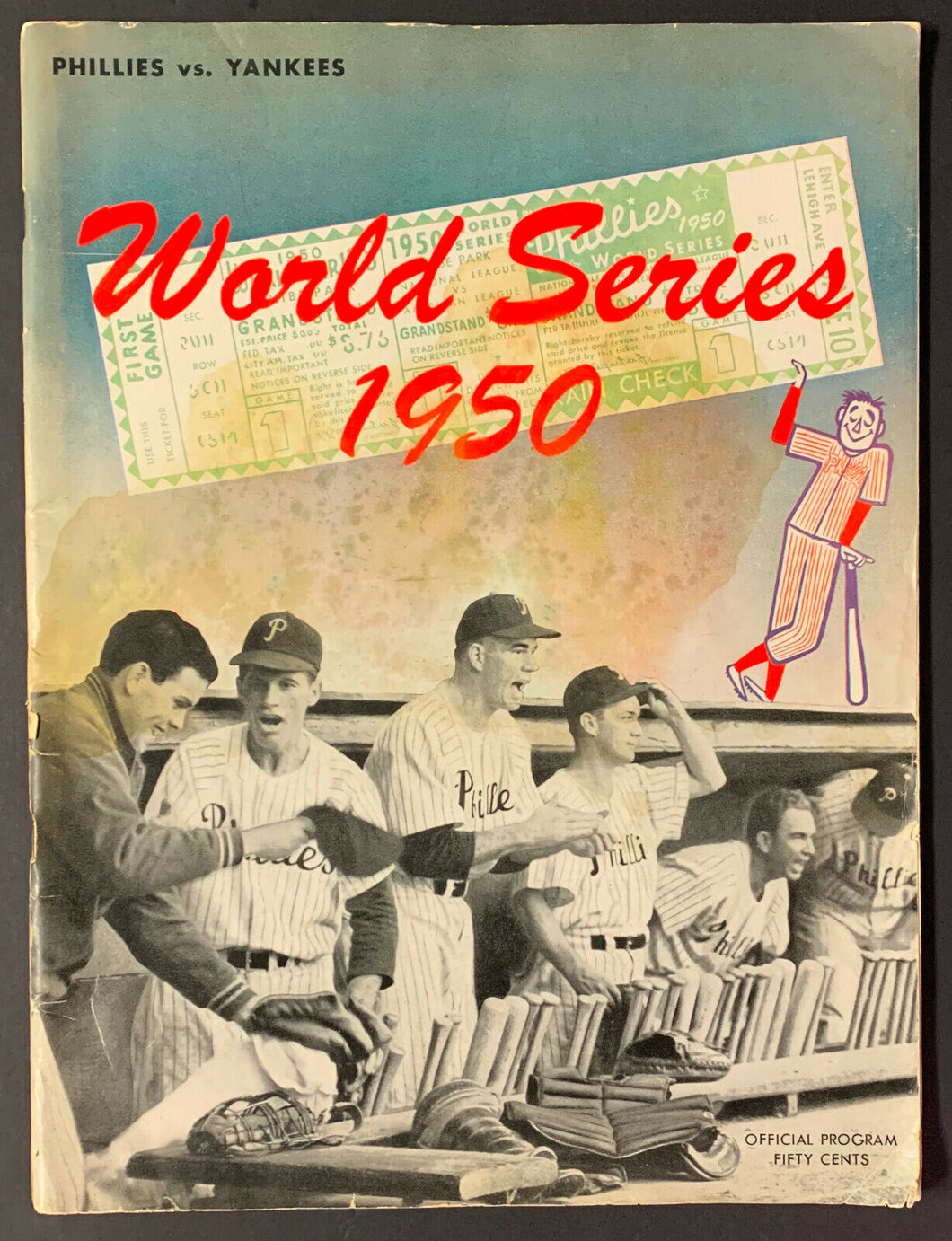 1950 World Series Program Philadelphia Phillies vs New York Yankees Shibe Park