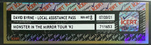 Load image into Gallery viewer, David Byrne Local Assistance Pass Monster In The Mirror 1992 Tour icert NM-MT 8
