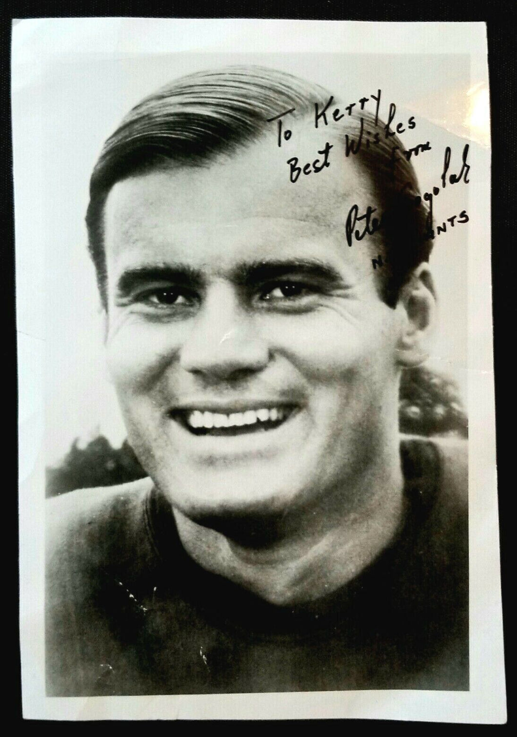 1969 NFL New York Giants Pete Gogolak Autographed Signed Football Photo 5x8