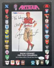Load image into Gallery viewer, 1989 PGA Champion Payne Stewart Autographed Signed Antigua NFL Promo Photo JSA
