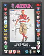 1989 PGA Champion Payne Stewart Autographed Signed Antigua NFL Promo Photo JSA