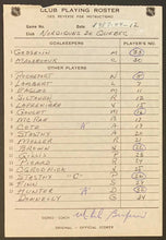 Load image into Gallery viewer, 1987 Original Quebec Nordiques NHL Lineup / Roster Card Signed Bergeron Playoffs
