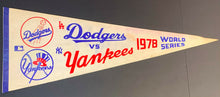 Load image into Gallery viewer, 1978 World Series Pennant Los Angeles Dodgers vs New York Yankees MLB Baseball
