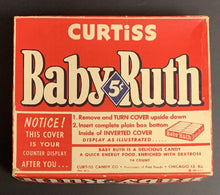 Load image into Gallery viewer, Vintage 1953 Curtiss Candy Bar Baby Ruth Cardboard Store Display Box
