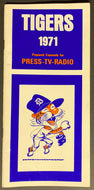 1971 Detroit Tigers Baseball Media Guide Vintage MLB Press TV Radio Program