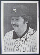 Circa 1976 New York Yankees Catfish Hunter Facsimile Signed Photo Team Issued