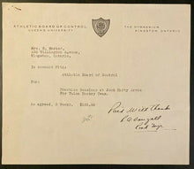 Load image into Gallery viewer, 1945 Queens University Hockey Document Kingston Ontario Jock Harty Arena Vintage
