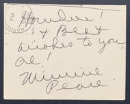 Minnie Pearl Signed Card Autographed Vintage Comedian TV Comedy Television
