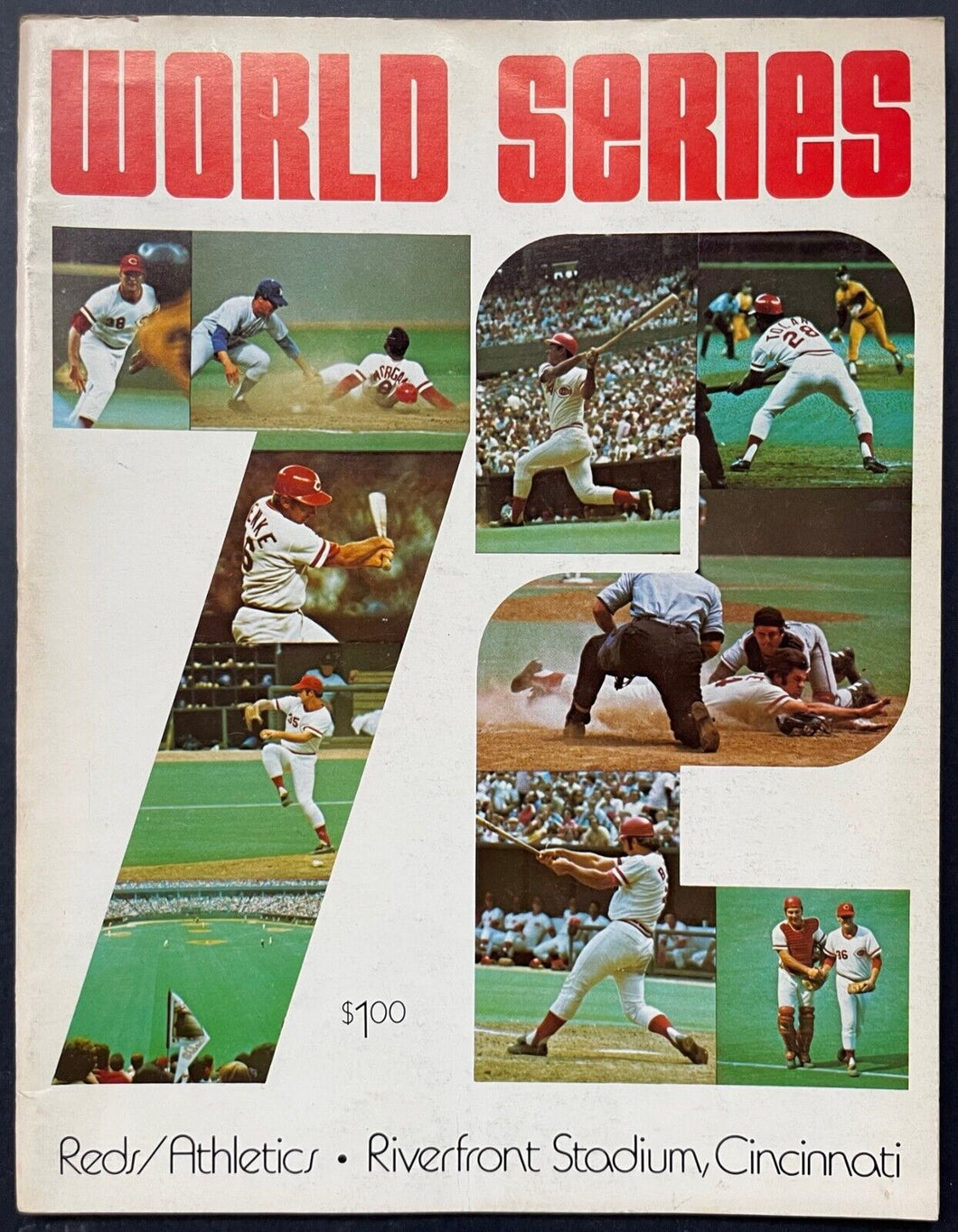 1972 Cincinnati Reds vs. Oakland Athletics World Series Program MLB Baseball VTG