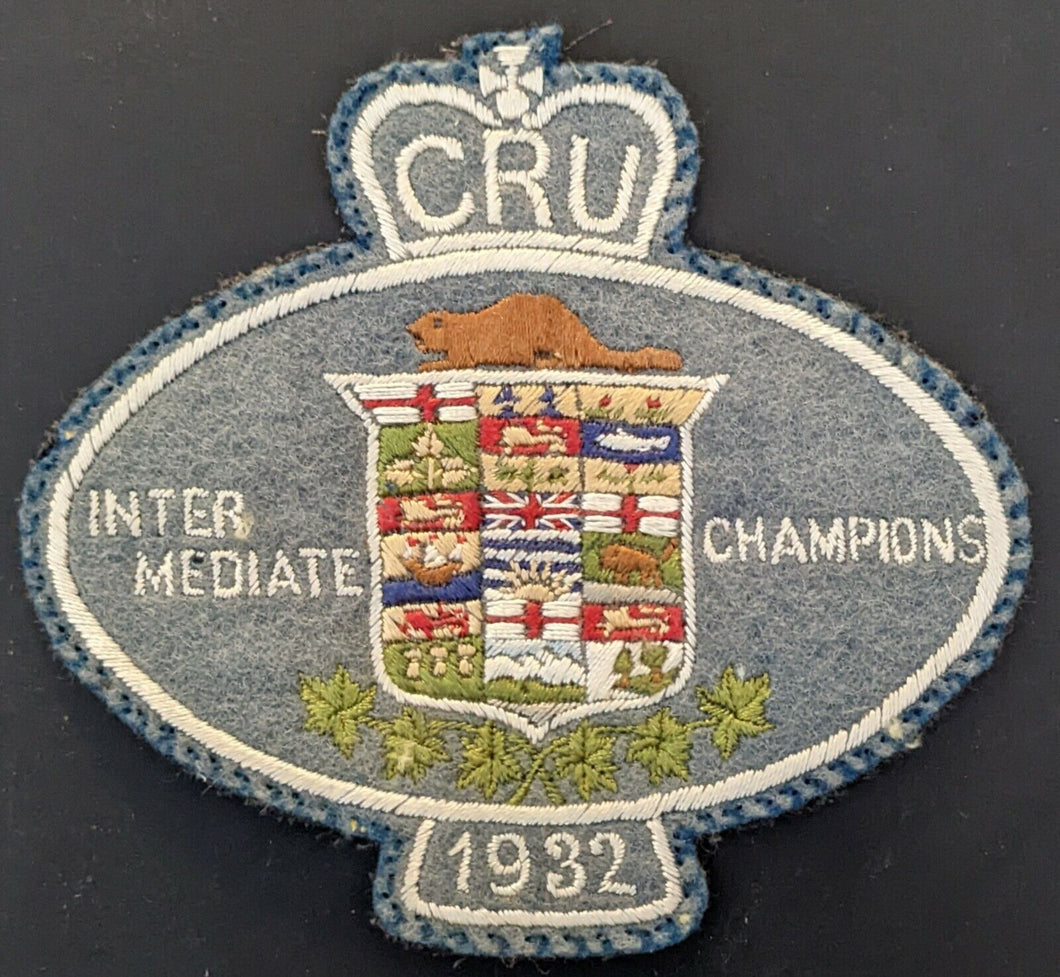 1932 Canadian Rugby Union Intermediate Champions Patch St. Thomas Tigers VTG