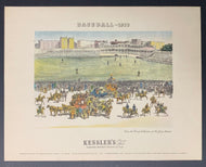 1950's Baseball Game 1878 Vintage Print Promo Blank Back Kessler's Whiskey