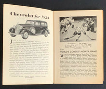 Load image into Gallery viewer, 1933-34 General Motors Hockey Broadcast Guide Maple Leafs / Maroons Version
