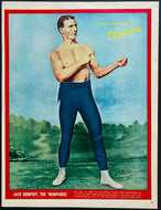 1954 Police Gazette Full Page Photo Original Jack Dempsey Legendary Boxer