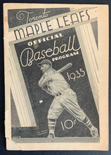 Load image into Gallery viewer, 1935 Maple Leaf Stadium Baseball Program Maple Leafs vs Newark Bears Vintage
