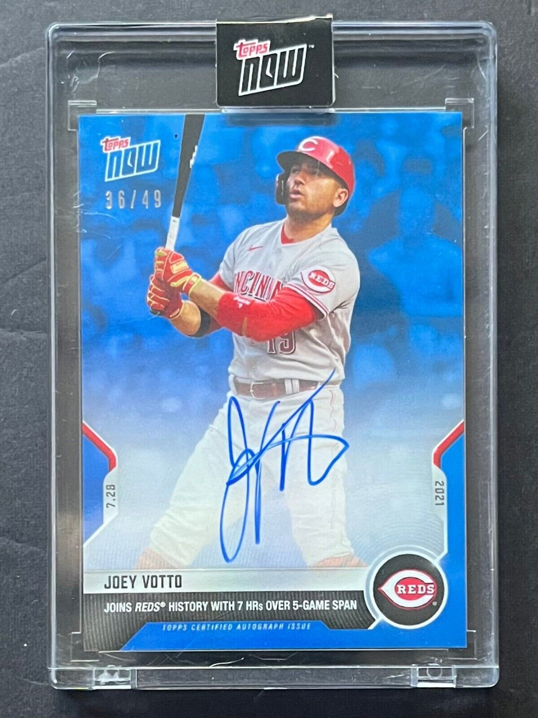 2021 Topps Now Joey Votto Signed Card Auto 36/49 Cincinnati Reds MLB Baseball