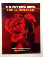 1977 Rose Bowl Program USC vs Michigan Football Pasadena California NCAA