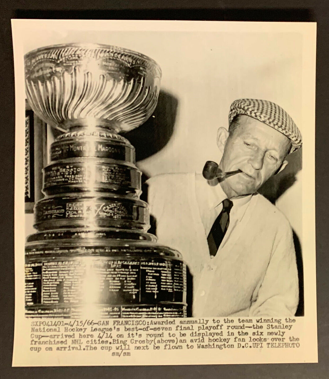1966 Stanley Cup Press Photo Bing Crosby California Golden Seals New NHL Team