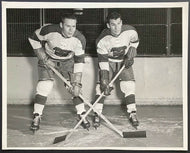 1956-57 Type 1 Vintage Photo Windsor Bulldogs Players Pat Kelly + Florent Pilote