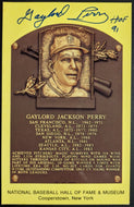 Gaylord Perry Signed Hall Of Fame Plaque Autographed Postcard Giants HOF MLB JSA