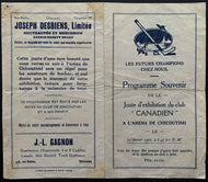 1928 Montreal Canadiens Lineup Page Exhibition Hockey Game Chicoutimi Arena