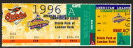 1996 ALCS Game 3 MLB Baseball Ticket Baltimore Orioles vs New York Yankees