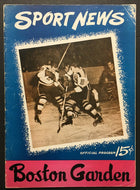 1946 Boston Garden NHL Hockey Program Bruins vs New York Rangers Vintage