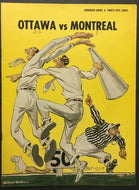 1959 CFL Football Program Ottawa Rough Riders vs Montreal Alouettes Unscored