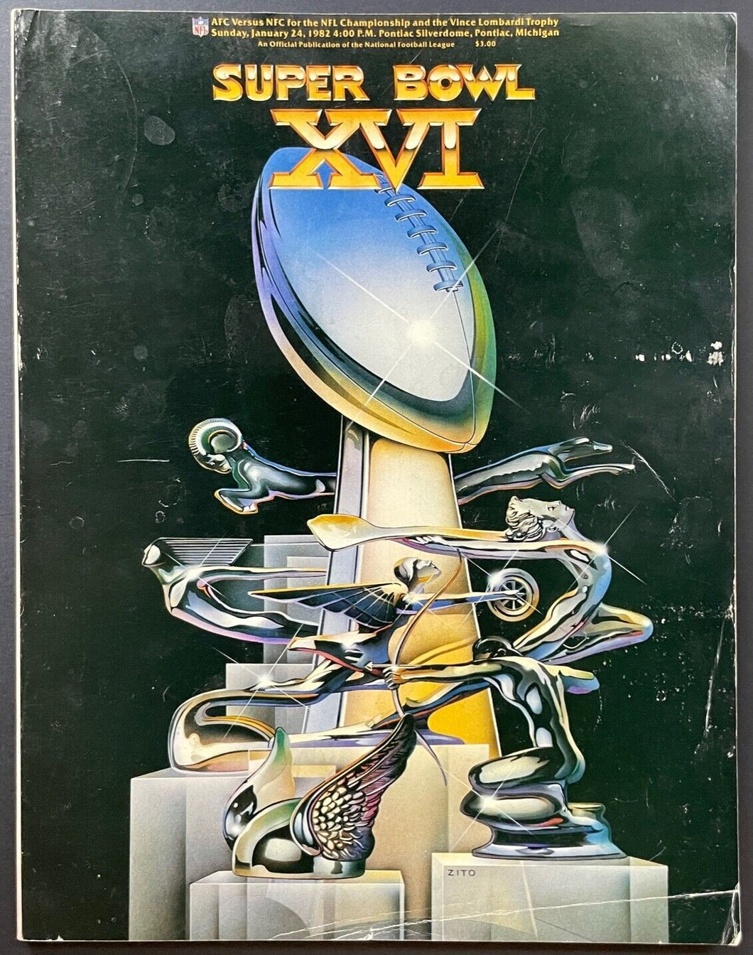 1982 Super Bowl XVI Program San Francisco 49ers Cincinnati Bengals NFL