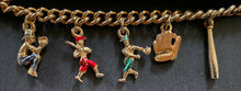 Load image into Gallery viewer, Vintage Baseball Novelty Charm Bracelet c1950 + Original Backing Board Sports
