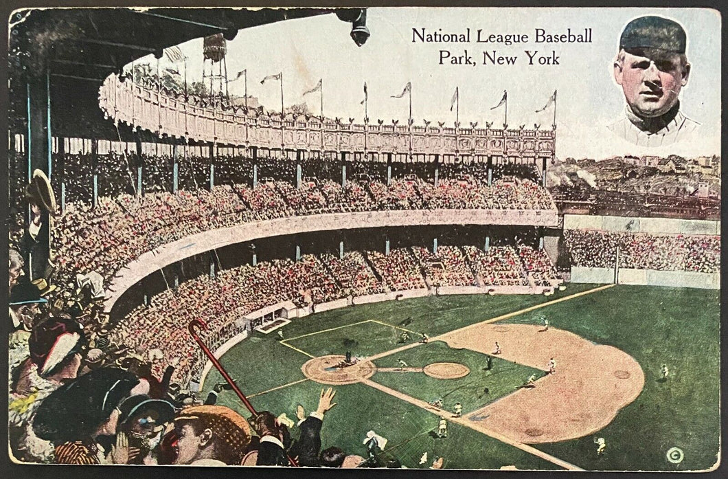 1912 MLB Baseball Polo Grounds Postcard Unused New York Giants HOF John McGraw