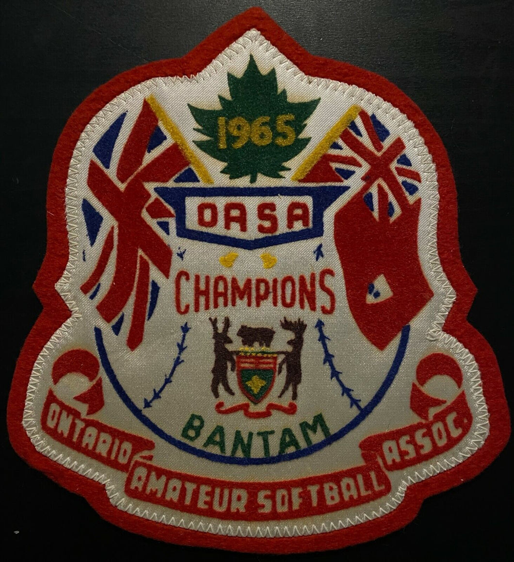 1965 Ontario Amateur Softball Association Champions Patch Vintage