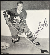 1950s Dick Duff Autographed Photo Toronto Maple Leafs Signed HOF NHL Hockey