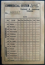 Load image into Gallery viewer, Vintage Baseball Tally Card NL &amp; AL Commercial System Booklet Betting Card MLB
