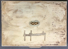 Load image into Gallery viewer, Silver-plated Cigarette Box Lid Features Olympic Ring Incribed Juan A Samaranch
