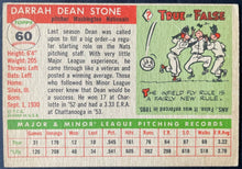 Load image into Gallery viewer, 1955 Topps Baseball #60 Dean Stone Washington Nationals Vintage MLB Card
