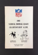 1968 NFL Championship Game Media Guide Colts Beat Browns Football Vintage