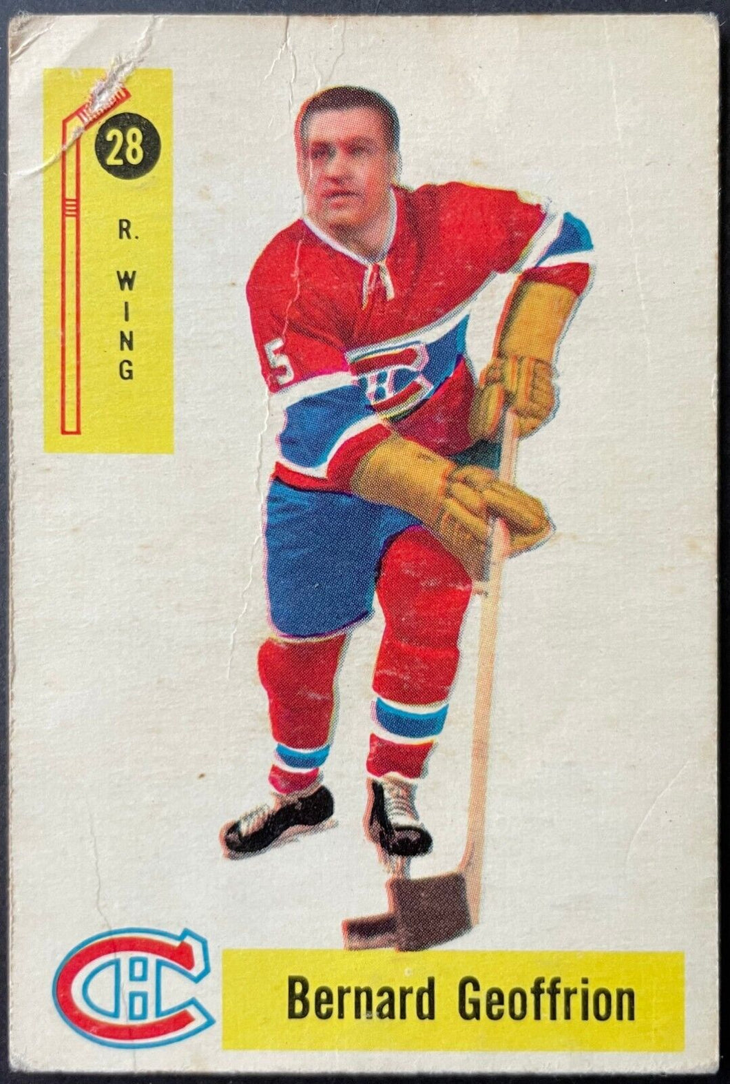 1958-59 Parkhurst Hockey Card #28 Boom Boom Geoffrion Montreal Canadiens NHL