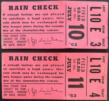 Load image into Gallery viewer, (2) 1963 Maple Leaf Stadium Ticket Stubs International Baseball League Toronto
