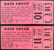 (2) 1963 Maple Leaf Stadium Ticket Stubs International Baseball League Toronto