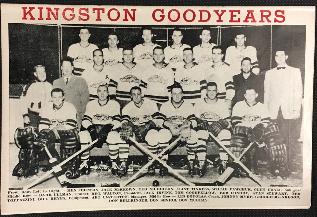 Vtg 1953 NHL Oldtimers Hockey Program Kingston Goodyears Charlie Conacher