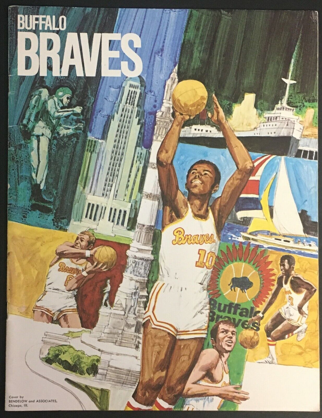 1971 Buffalo Braves Inaugural Season NBA Basketball Program vs Milwaukee Bucks
