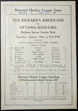 Load image into Gallery viewer, Madison Square Gardens 1st Season NHL Ottawa Senators New York Rangers Vintage
